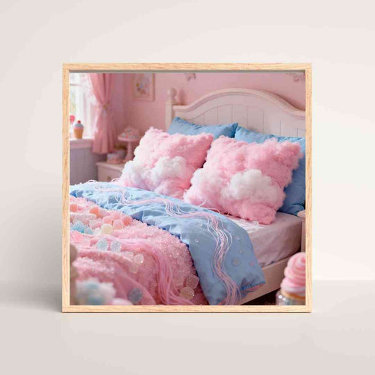 Pastellinvärinen hattara muuttuu pehmeiksi ja pöyheiksi tyynyiksi digitaalisessa abstraktissa taiteessa.
Pastellfärgad sockervadd förvandlas till mjuka och fluffiga kuddar i abstrakt digital konst.
 Pastel-colored cotton candy transforms into soft, fluffy pillows in abstract digital art.