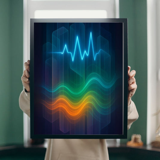 Abstrakti moderni echo waves taulu, abstract modern echo waves painting, abstrakt modern echo waves tavla