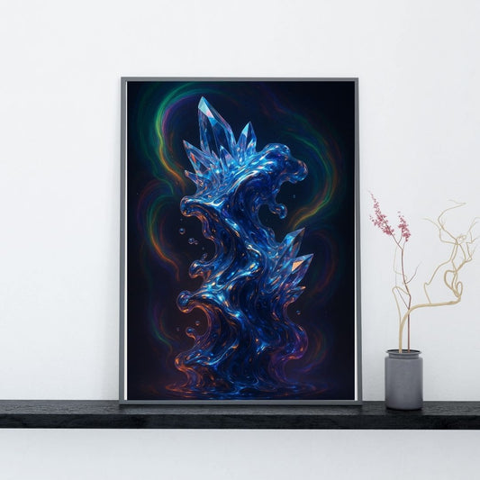 abstrakti sininen nykytaide taideteos digitaalinen lataus png, abstract blue painting