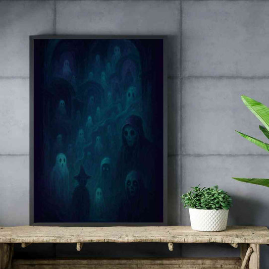 Haamuisten muistojen kammioita usvan ympäröimänä abstraktissa digitaalisessa taideteoksessa.
 Spöklika minneskammare omslutna av dimma i abstrakt digital konst.
 Haunted memory chambers surrounded by mist in abstract digital art.