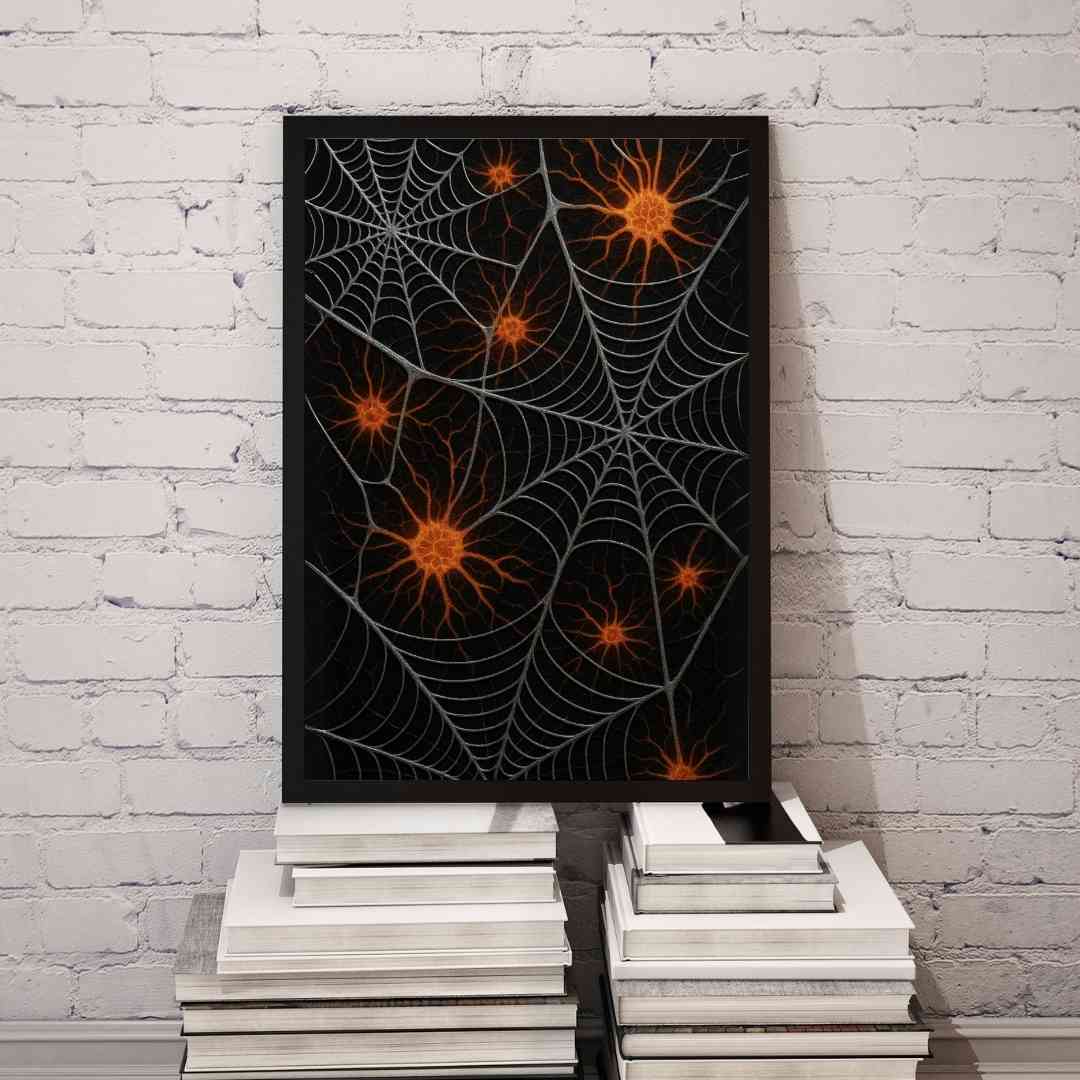 Digitaalinen abstrakti taideteos, joka esittää neuroniverkkojen monimutkaisia yhteyksiä ja verkostoja.
 Abstrakt digital konst som visar komplexa kopplingar och nätverk av neurala nätverk.
 Abstract digital artwork depicting complex connections and networks of neural webs.