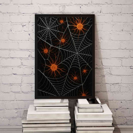 Digitaalinen abstrakti taideteos, joka esittää neuroniverkkojen monimutkaisia yhteyksiä ja verkostoja.
 Abstrakt digital konst som visar komplexa kopplingar och nätverk av neurala nätverk.
 Abstract digital artwork depicting complex connections and networks of neural webs.