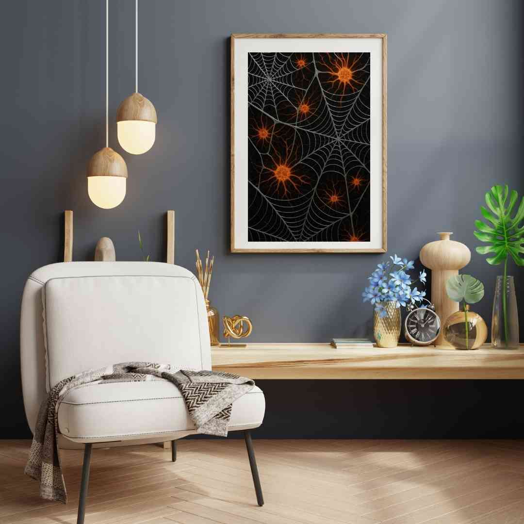 Neuroverkkojen visuaalinen esitys, jossa hermosolut yhdistyvät valonsätein ja energiavirtoina.
Visuell framställning av neurala nätverk där neuronförrbindelser är sammankopplade med ljusstrålar och Visual representation of neural networks with neurons connected by rays of light and energy flows.