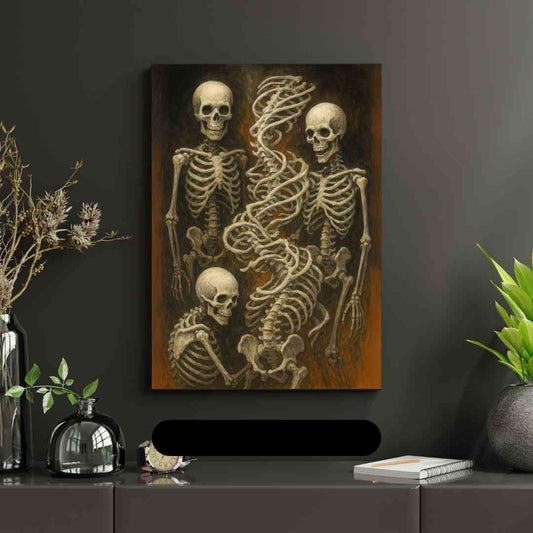 Luurangon resonanssimuodot hohtavina kirkkaissa väreissä abstraktissa digitaalisessa taiteessa.
Skelettets resonansformer lysande i klara färger i abstrakt digital konst.
Skeletal resonance forms glowing in bright colors in abstract digital art.