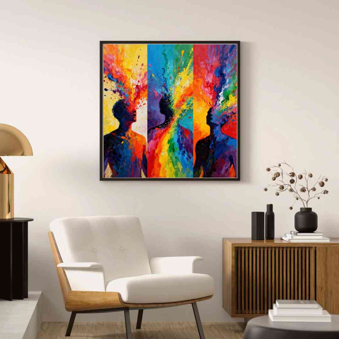 Digitaalinen seinätaide PDF + PNG - Psychedelic Emotion Explosions | Futuristinen