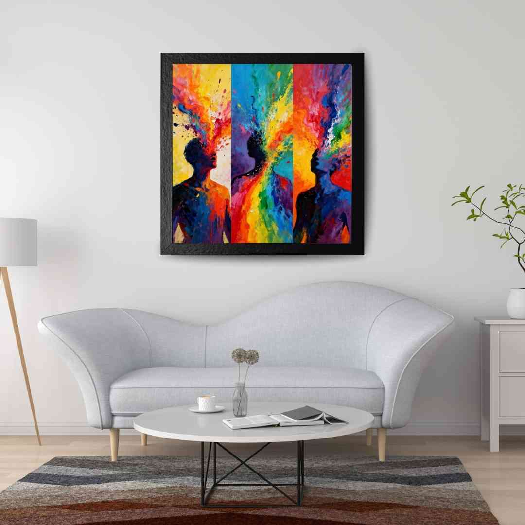 värikäs räjähdys seinätaide, colorful explosion wall art, färgfull expolsion väggkonst