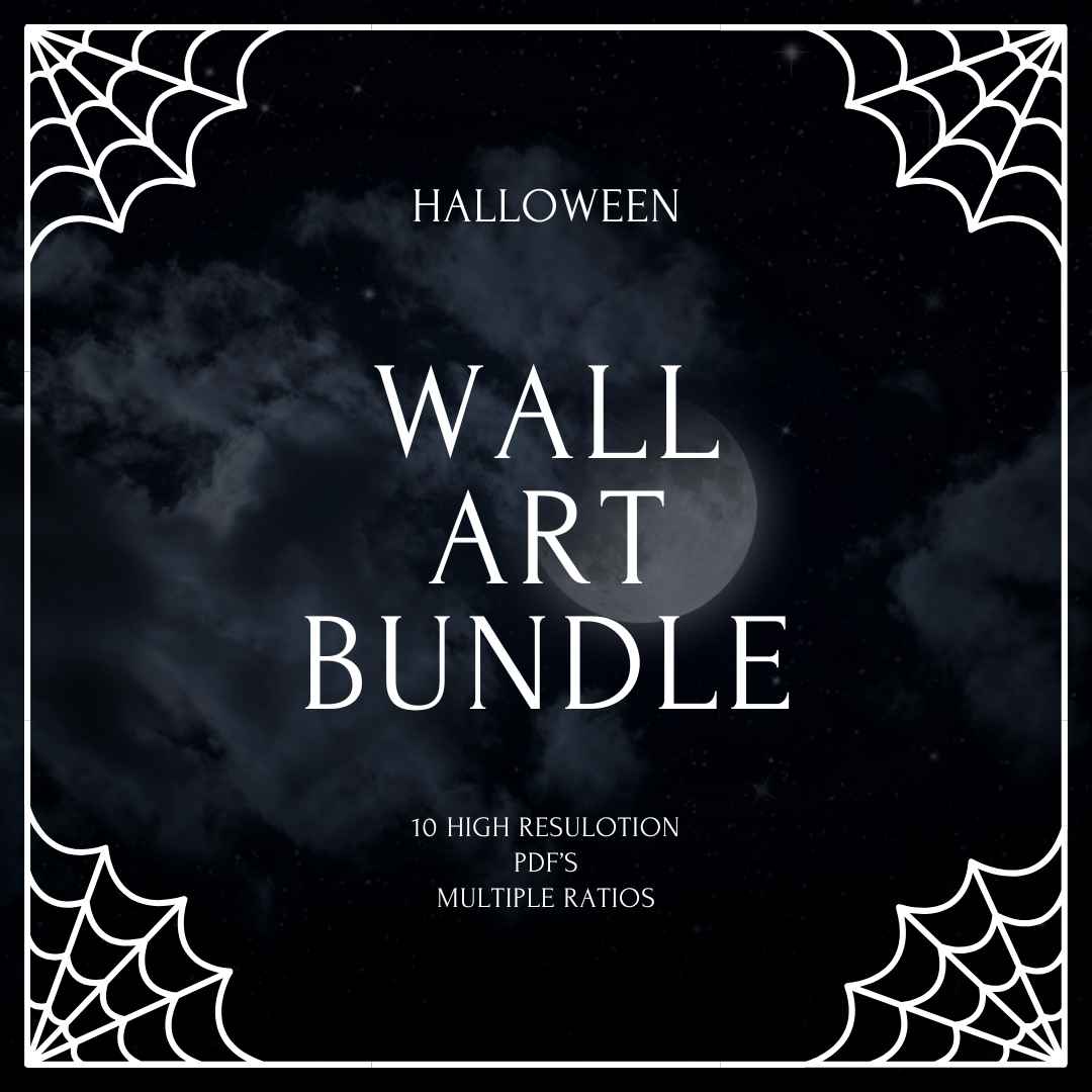 Halloween-paketti – 10 upeaa digitaalista PDF-taideteosta | Digitaalinen lataus