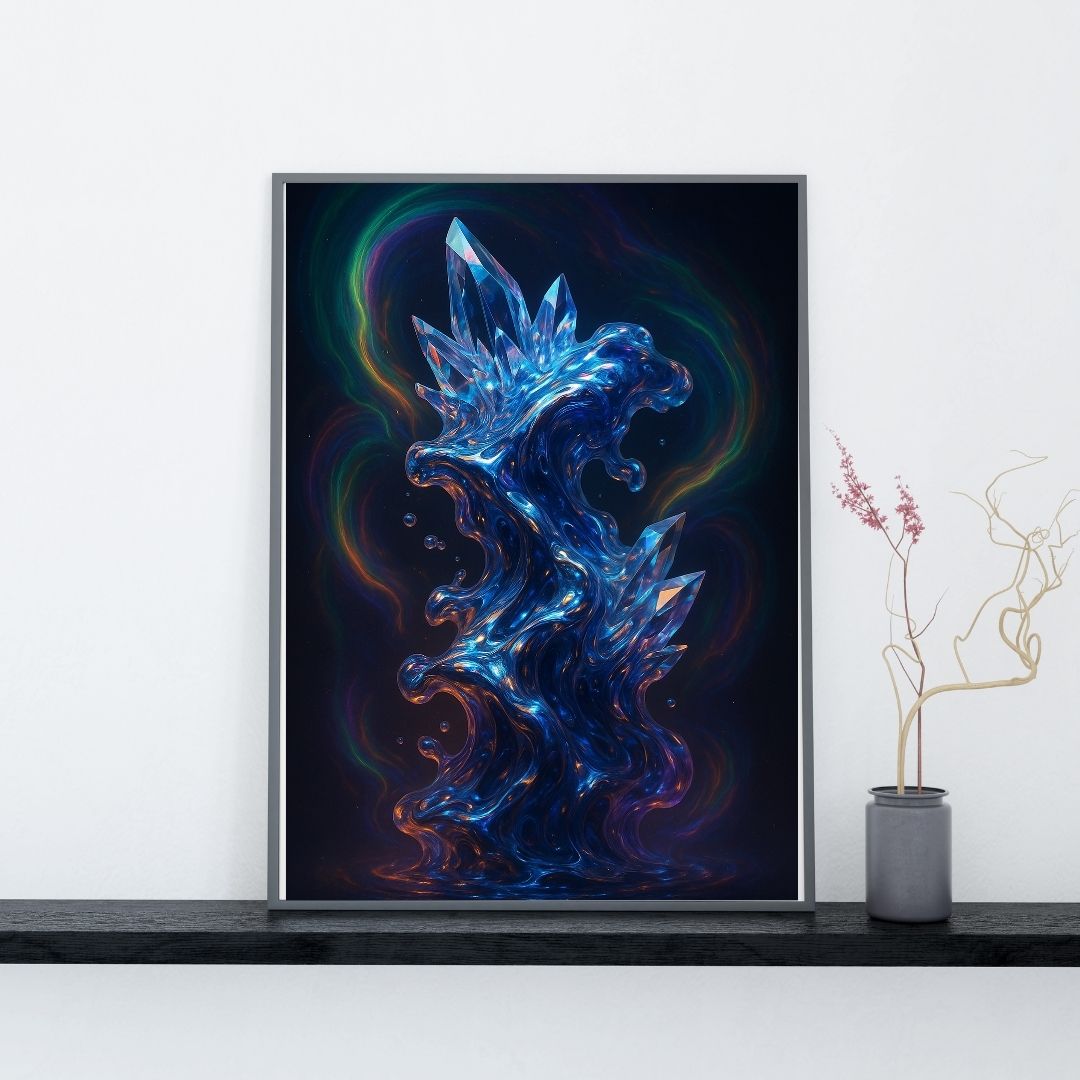 abstrakti sininen nykytaide taideteos digitaalinen lataus png, abstract blue painting