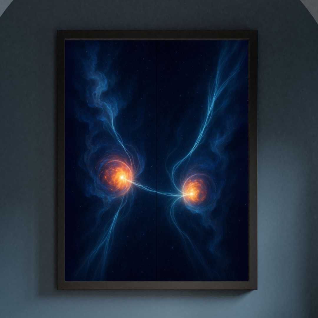 Moderni sininen abstrakti maalaus, Modern blue abstract painting, blå modern abstrakt målning