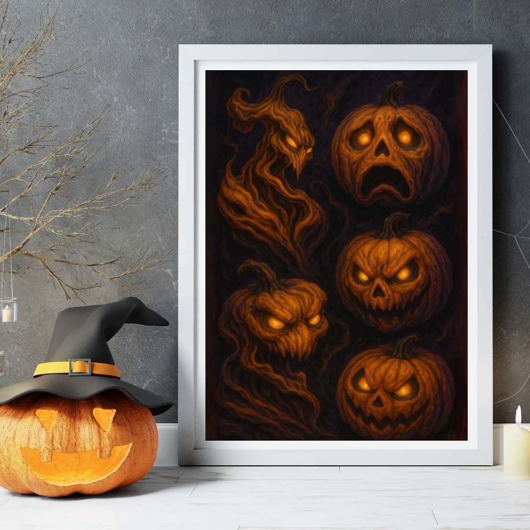 morphic pumpkin halloween wall art, morphic halloween seinätaide, morphic halloween väggkonst