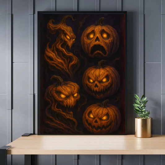 Digitaalinen seinätaide PDF – Morphic Pumpkin Spirits | Kurpitsa Kummitus