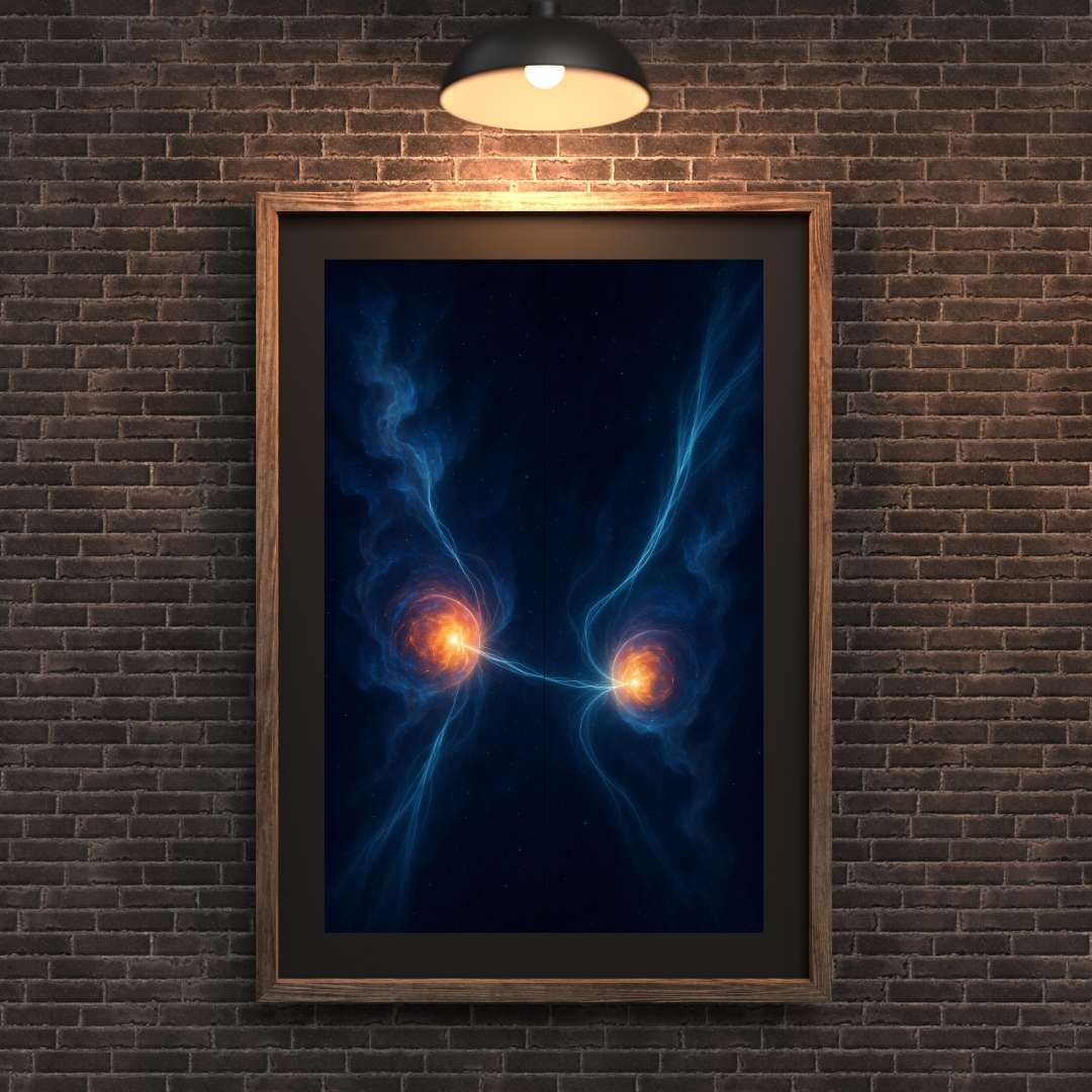 sähköinen futuristinen seinätaide, blue digital wall art painting, blå futuristisk väggkonst 