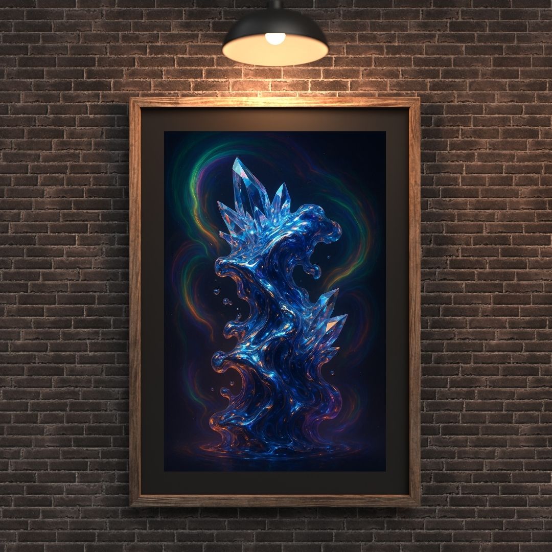 Abstrakti sininen nykytaide taideteos, blå abstrakt modern tavla, blue abstract modern art piece
